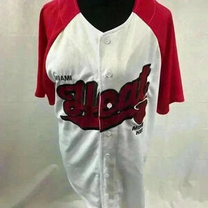 NBA Miami Heat UNK Men's Buttoned-Up Baseball Jersey Size Medium